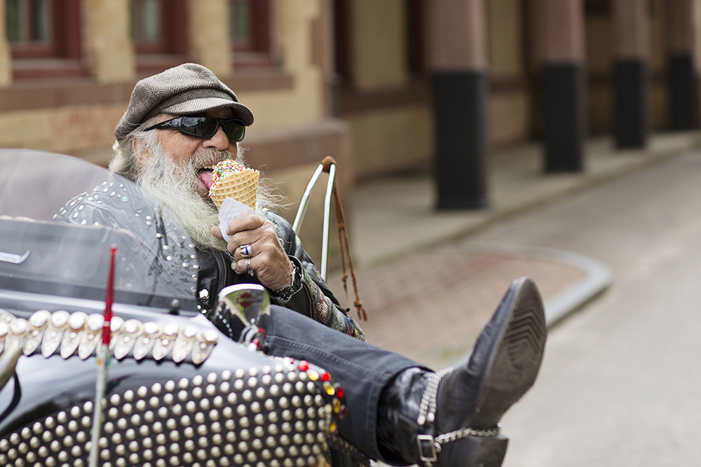 Maundy Mitchell Photography Biker Eating Ice Cream